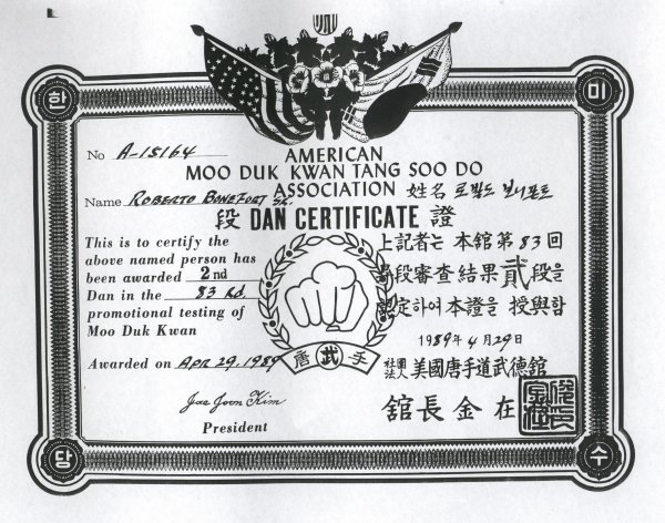 American Moo Duk Kwan Tang Soo Do Association Dan Papers