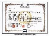 Official Soo Bahk Do Dan Rank Certificate